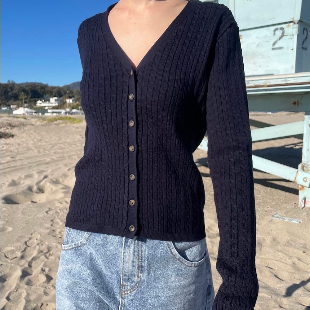 Brandy Melville Zoe Cable Knit Cardigan